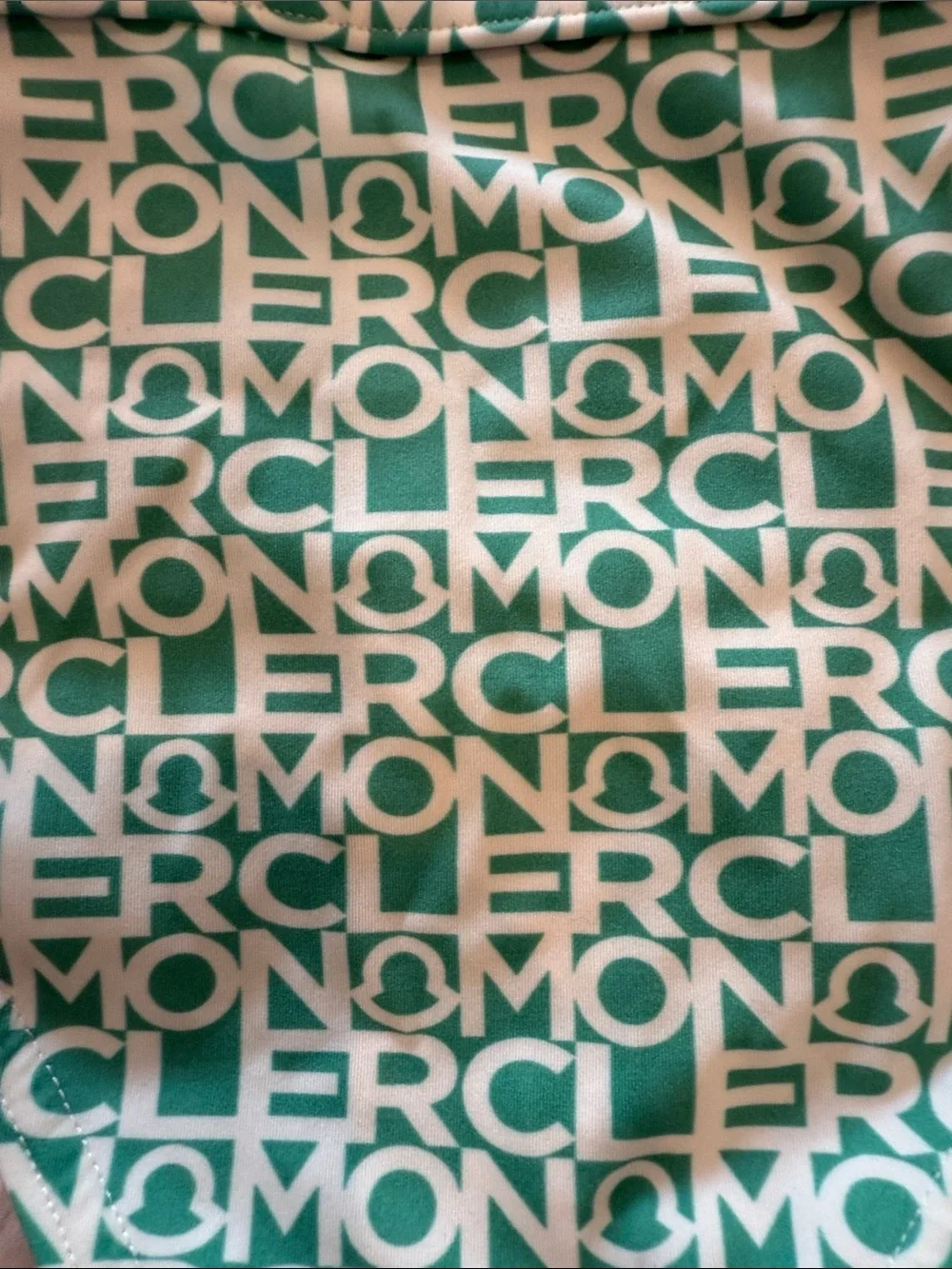 Moncler Green Logo-Print Triangle Bikini
